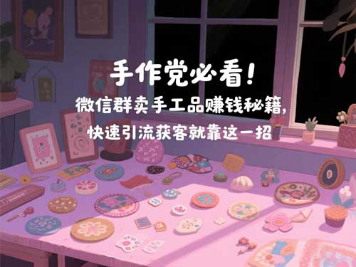 手作党必看！微信群卖手工品赚钱秘籍，快速引流获客就靠这一招