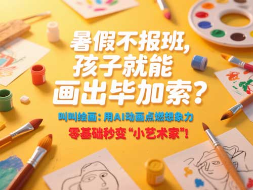 暑假不报班，孩子就能画出毕加索？叫叫绘画：用AI动画点燃想象力，零基础秒变 “小艺术家”！