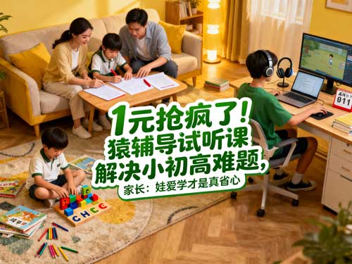 1元抢疯了!猿辅导试听课解决小初高难题,家长:娃爱学才是真省心