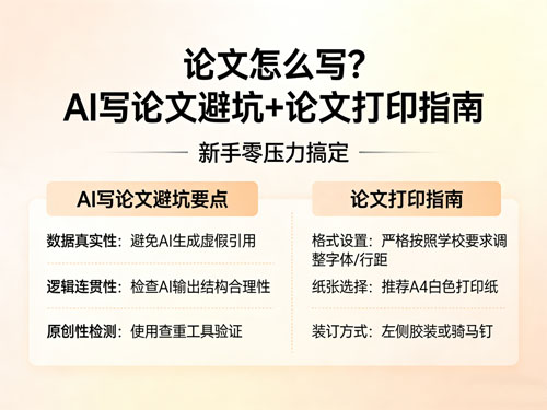 论文怎么写?AI写论文避坑+论文打印指南,新手零压力搞定