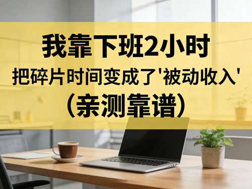 我靠下班 2 小时,把碎片时间变成了 “被动收入”💰(亲测靠谱)